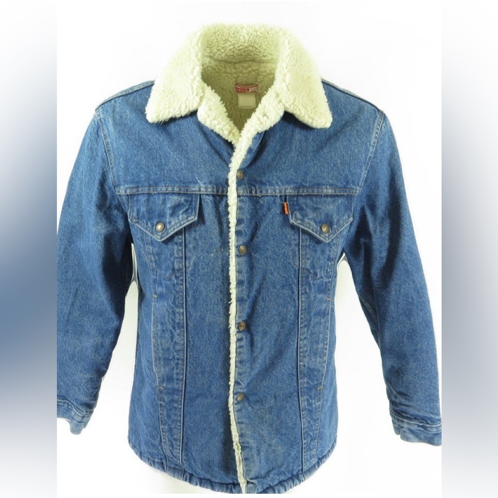 Vintage Levi’s 70s Sherpa Orange Tab Denim Jacket